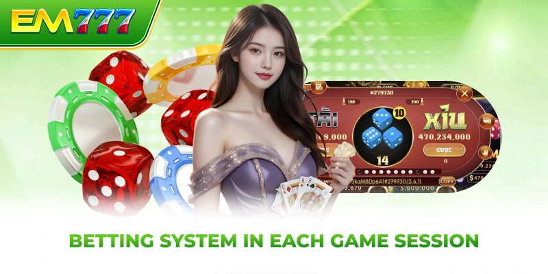 Betting system in each game session